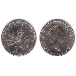 (937b) Gran Bretaña. 1990. 5 Pence (EBC)