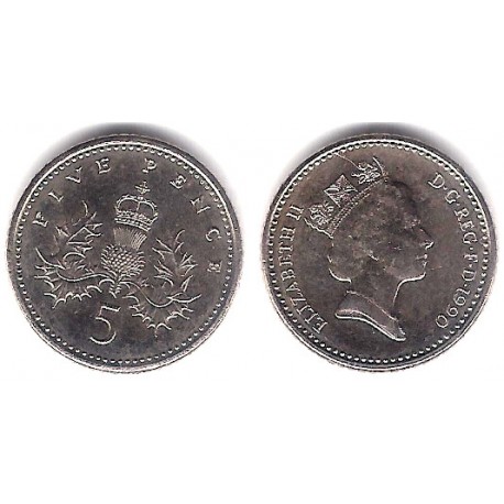 (937b) Gran Bretaña. 1990. 5 Pence (EBC)