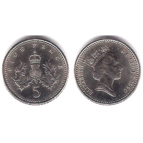 (937b) Gran Bretaña. 1990. 5 Pence (EBC)