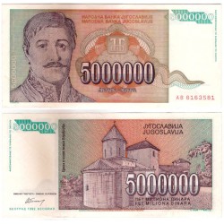 (132) Yugoslavia. 1993. 5000000 Dinara (EBC+)