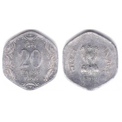 (44) India. 1986. 20 Paise (EBC+)