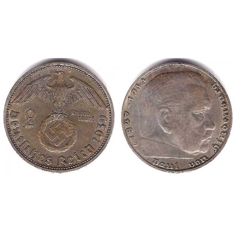 (93) Alemania (III Reich). 1939(D). 2 Mark (MBC) (Plata)