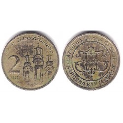 (35) Serbia. 2003. 2 Dinara (BC) Manchas