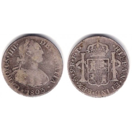 Carlos IV. 1803. 2 Reales (BC) (Plata) Ceca de Mejico FT