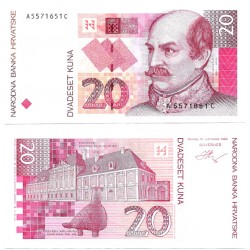 (30a) Croacia. 1993. 20 Kuna (EBC+)