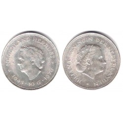 (195) Países Bajos. 1970. 10 Gulden (SC-) (Plata)