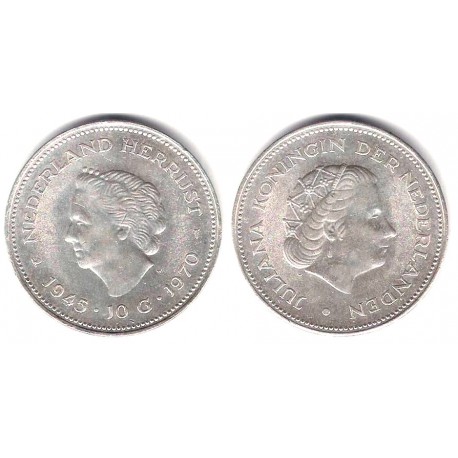 (195) Países Bajos. 1970. 10 Gulden (SC-) (Plata)