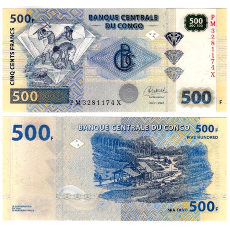 (W96D) Congo. 2022. 500 Francs (SC)