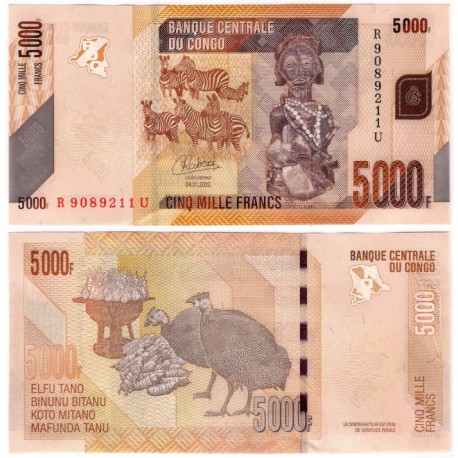 (102) Congo. 2022. 5000 Francs (SC)