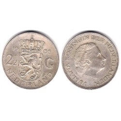 (185) Países Bajos. 1966. 2½ Gulden (MBC) (Plata)