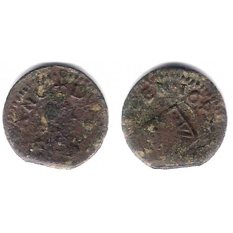 Luis XIV (Principado Catalán). 1642. Dinero (BC/BC-) Ceca de Vic. Variante 4 invertido