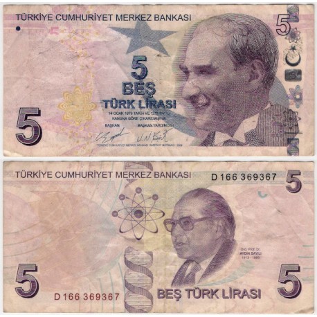 (222d) Turquía. 2009. 5 Lira (BC+)