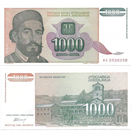 (140) Yugoslavia. 1994. 1000 Dinara (SC)