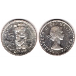 (55) Canadá. 1958. 1 Dollar (EBC) (Plata)