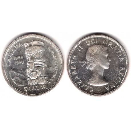 (55) Canadá. 1958. 1 Dollar (EBC) (Plata)