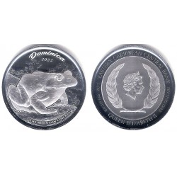 Estados Orientales Caribeños. 2022. 2 Dollars (Proof) (Plata) Dominica. The Mountain Chicken