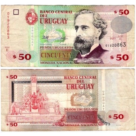 (87b) Uruguay. 2011. 50 Nuevos Pesos (BC+)