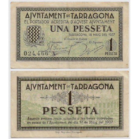 Tarragona. 1937. 1 Peseta (MBC)