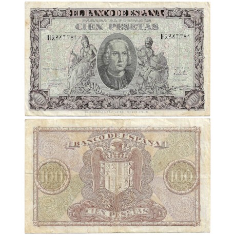 Estado Español. 1940. 100 Pesetas (MBC) Serie H