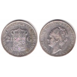 (165) Países Bajos. 1931. 2½ Gulden (MBC) (Plata)