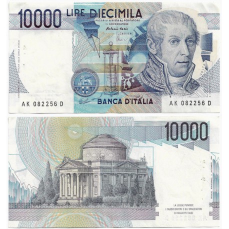 (112d) Italia. 1984. 10000 Lira (MBC+) Agujeros de Grapa