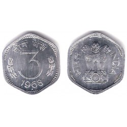 (14.2) India. 1968. 3 Paise (SC)