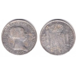 Isabel II. 1855. 10 Reales (MBC-) (Plata) Ceca de Sevilla