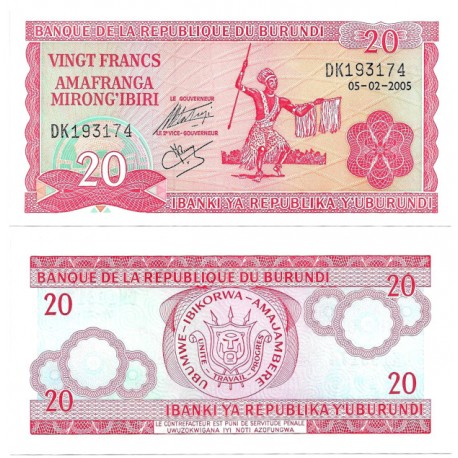 (27d) Burundi. 2005. 20 Francs (SC)