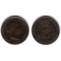 Isabel II. 1858. 10 Céntimos de Real (MBC) Ceca de Segovia