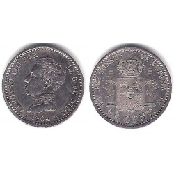 Alfonso XIII. 1904*(0-4). 50 Céntimos (EBC) (Plata) Ceca de Madrid SM-V