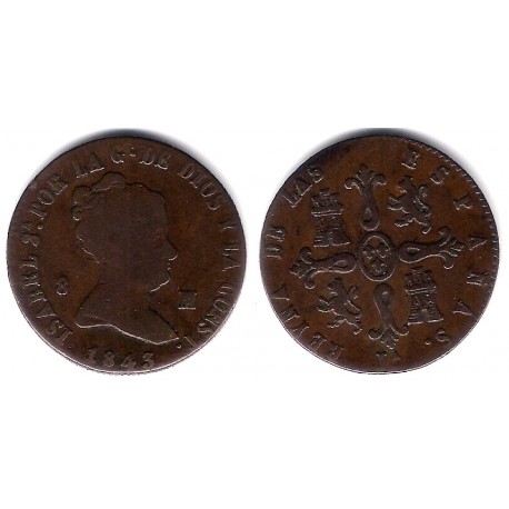 Isabel II. 1843. 8 Maravedi (BC) Ceca de Jubia