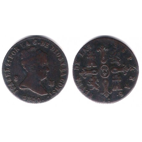 Isabel II. 1850. 8 Maravedi (BC/BC+) Ceca de Jubia