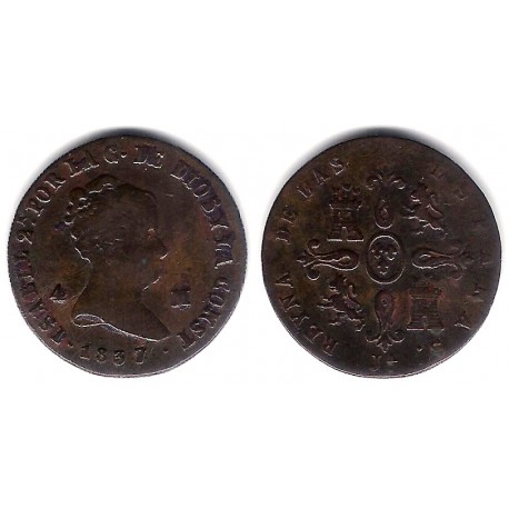 Isabel II. 1837. 4 Maravedi (BC) Ceca de Jubia