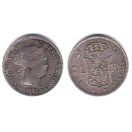 Isabel II. 1863. 1 Real (MBC+) (Plata) Ceca de Madrid