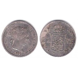 Isabel II. 1860. 1 Real (MBC/MBC-) (Plata) Ceca de Madrid