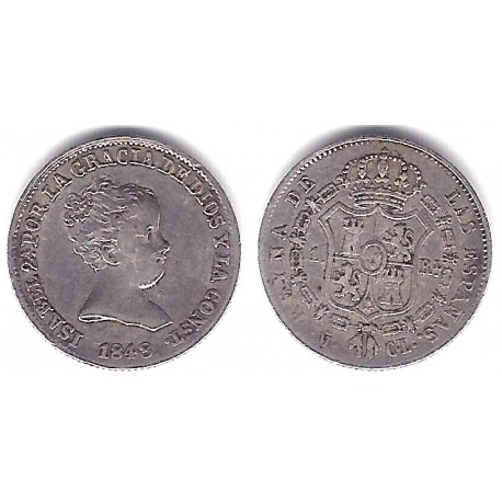 Isabel II. 1848. 1 Real (MBC) (Plata) Ceca de Madrid CL