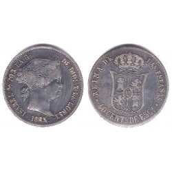 Isabel II. 1865. 40 Céntimos de Escudo (MBC-) (Plata) Ceca de Madrid