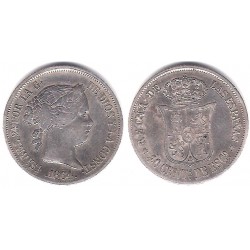 Isabel II. 1864. 40 Céntimos de Escudo (MBC-/MBC) (Plata) Ceca de Madrid