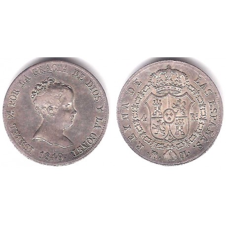 Isabel II. 1849. 4 Reales (EBC-) (Plata) Ceca de Madrid CL