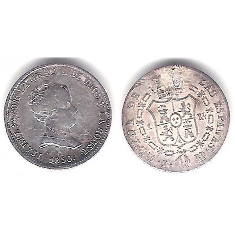 Isabel II. 1850. 1 Real (BC+) (Plata) Ceca de Sevilla RD