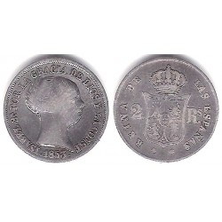 Isabel II. 1853. 2 Reales (MBC) (Plata) Ceca de Sevilla RD