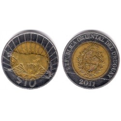 (134) Uruguay. 2011. 10 Pesos (MBC)