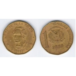 (80.1) República Dominicana. 1992. 1 Peso (BC)