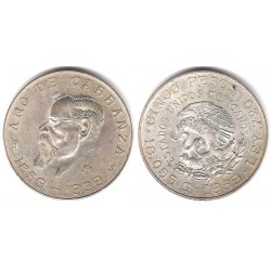 (471) Estados Unidos Mexicanos. 1959. 5 Pesos (EBC) (Plata)