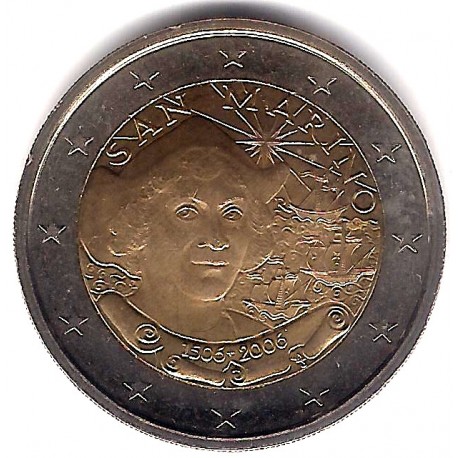 San Marino. 2006. 2 Euro (SC) Critoforo Colombo. SIN CARTERA