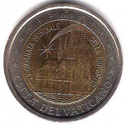 Ciudad del Vaticano. 2005. 2 Euro (SC) Jornada Mundial Juventud. SIN CARTERA