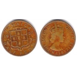 (36) Jamaica. 1957. Half Penny (BC+)