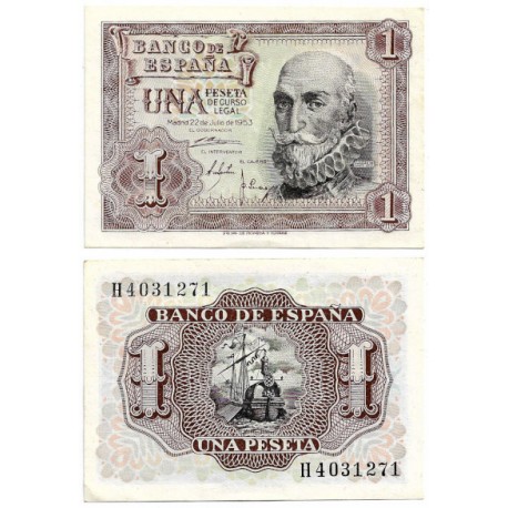 Estado Español. 1953. 1 Peseta (EBC+) Serie H