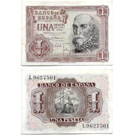 Estado Español. 1953. 1 Peseta (EBC+) Serie L