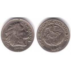 (212.2) Colombia. 1959. 10 Centavos (MBC-)